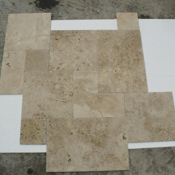 Travertine brushed Opus Roman Cross cut chiseled (5)