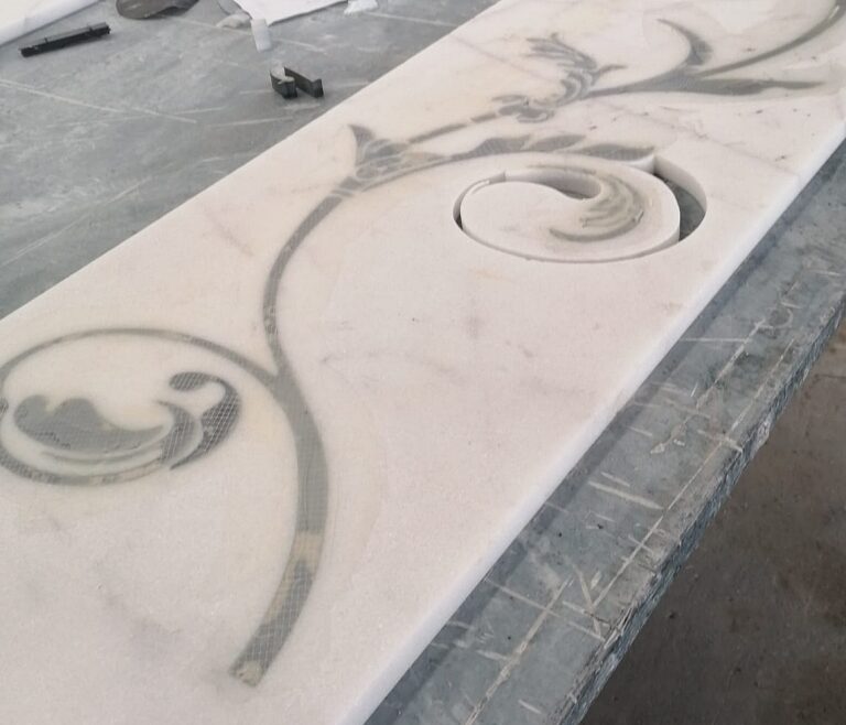 white-marble-waterjet-decorative-panel
