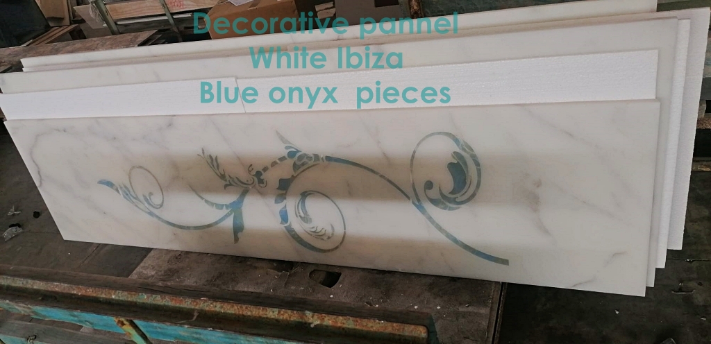 white-marble-waterjet-decorative-panel