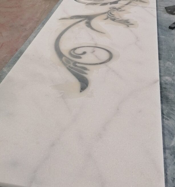 white-marble-waterjet-decorative-panel